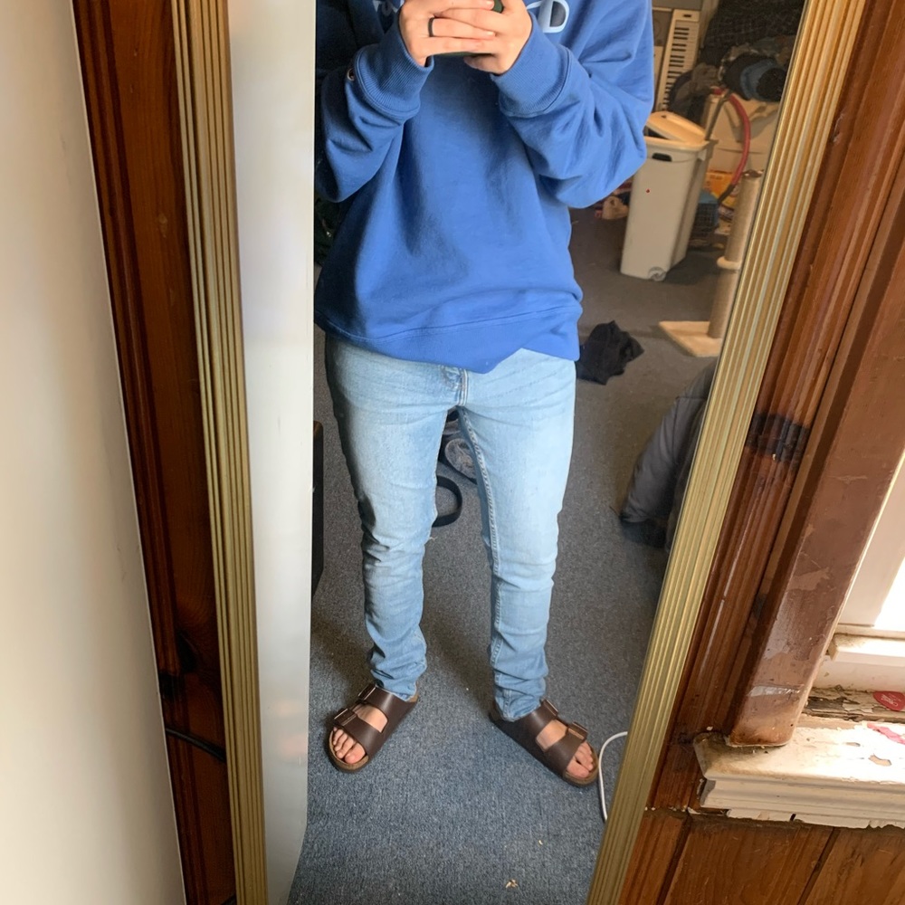 Men’s Light Wash Skinny Jeans (30)